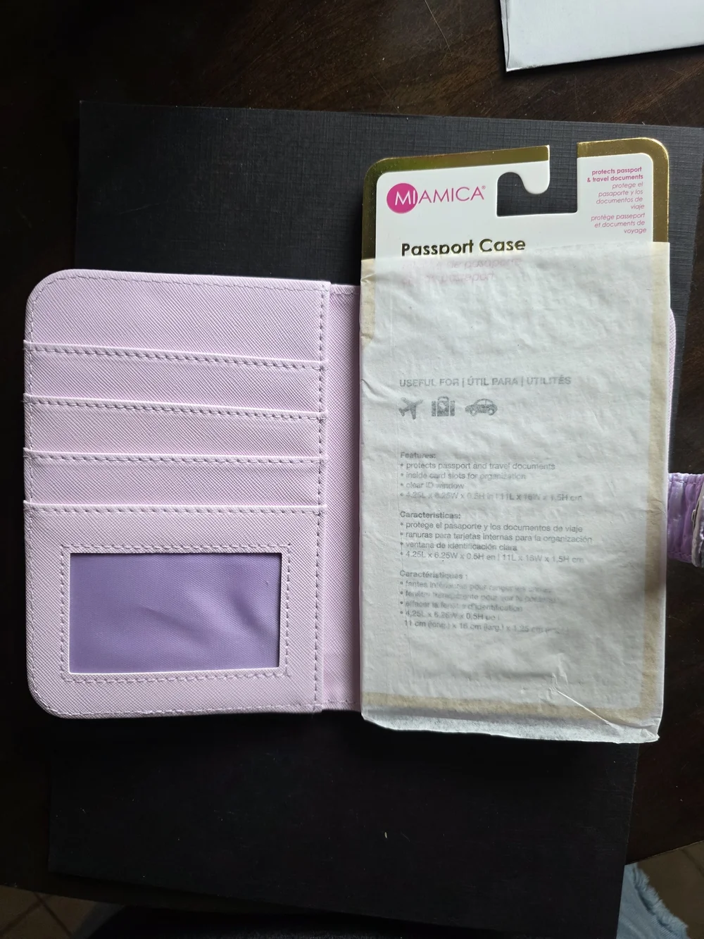 miami Iridescent Quilted Chevron Passport Holder in Pink/Purple